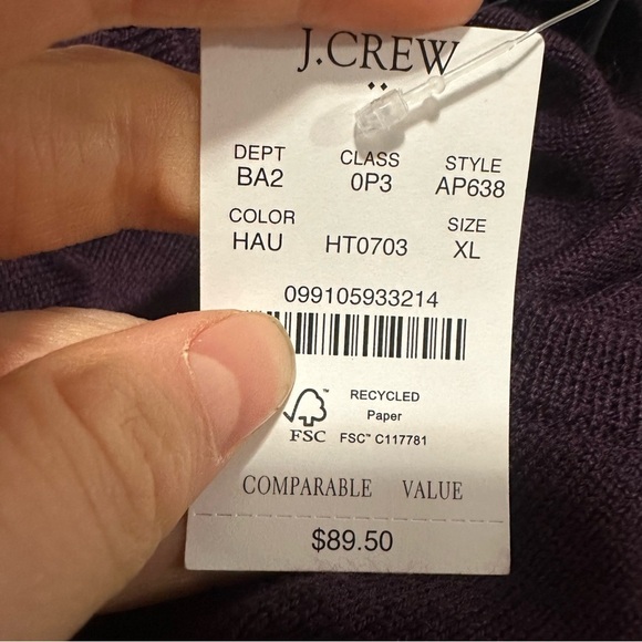 J crew Merino wool-blend crewneck sweater Hthr Aubergine - Picture 4 of 4
